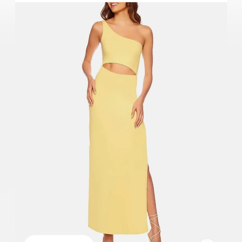 NWT Susana Monaco One-Shoulder Maxi Yellow Dress